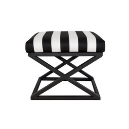 Atelier Del Sofa Puff Blanco y Negro 50 x 40 x 42 cm
